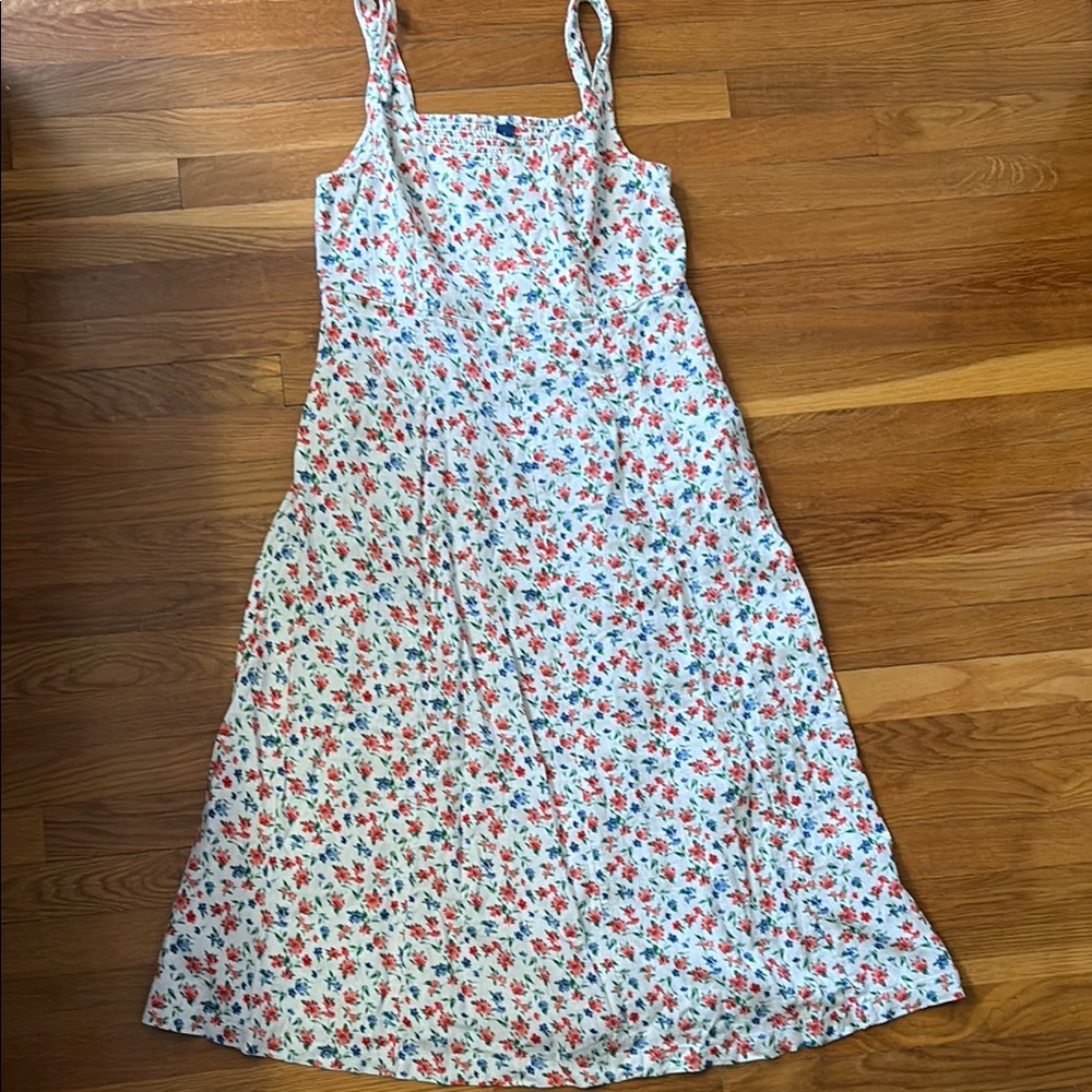Old Navy Floral Print Dress with Red and Blue Accents